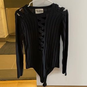 Cutout Bodysuit- Knitz For Love and Lemons- size L